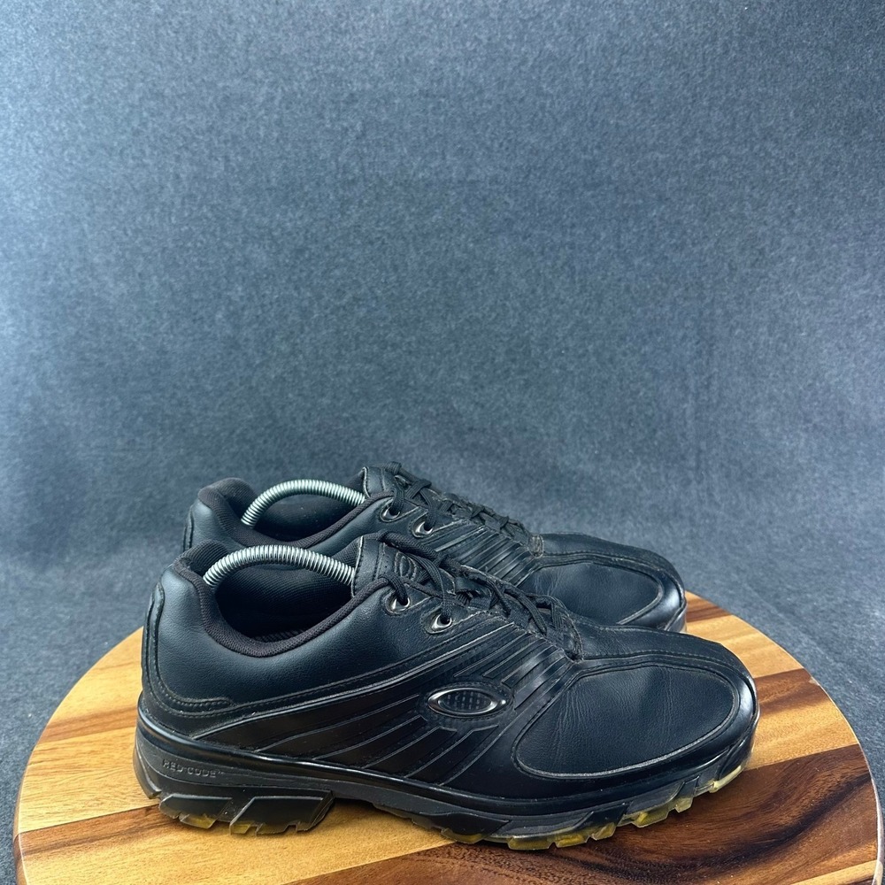 Oakley Red Code Mens Black Leather Athletic Golf Shoes Low Top Shoes Size 11.5